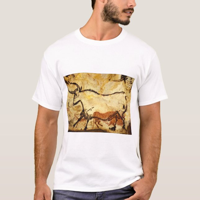 Camiseta Bull', vermelho Lascaux, Dordogne_Art da (Frente)