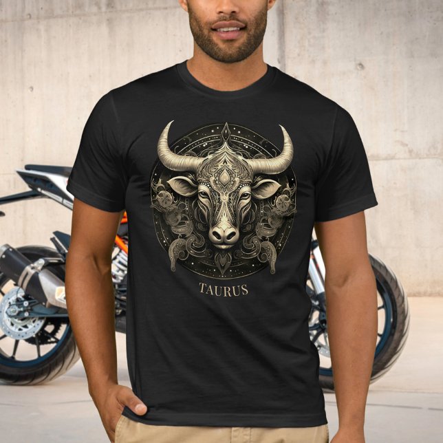 Camiseta Bull Zodiac Símbolo Celestial Fantasy Taurus Mens (Criador carregado)