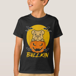 Camiseta Bulldog Abóbora Bullkin Funny Dia das Bruxas Amant