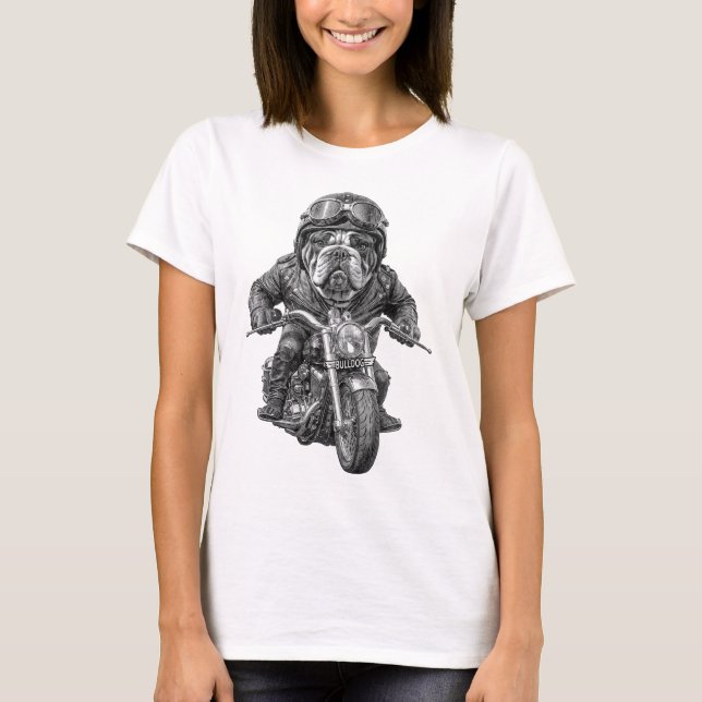 Camiseta Bulldog Biker Dog (Frente)