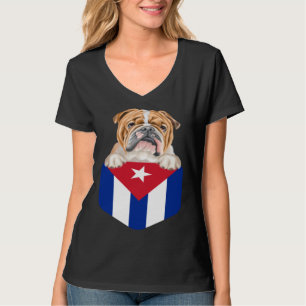 Camiseta Bulldog com a Bandeira Cubana no Bolso