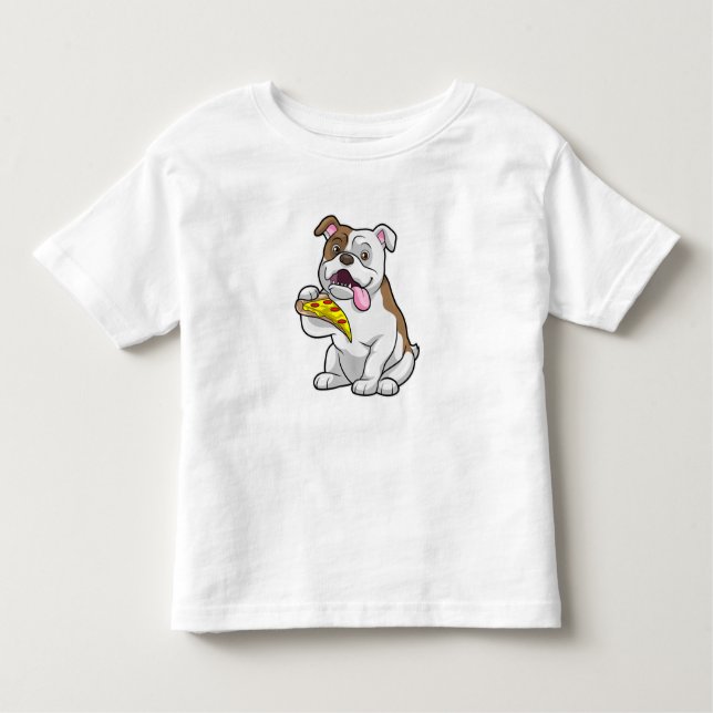 Camiseta Bulldog com pizza (Frente)