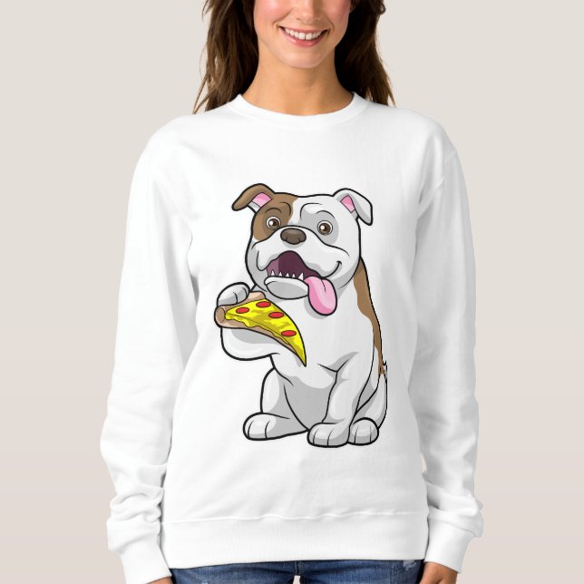 Camiseta Bulldog com pizza (Frente)