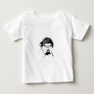 Camiseta Bulldog com uma peruca (Estilo 2) Arte fina