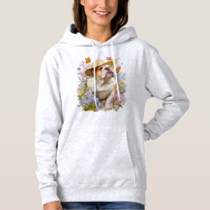 Camiseta Bulldog de Jardim � Cachorro Engraçado Floral