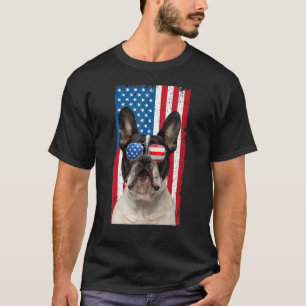 Camiseta Bulldog Francês 4 De Julho Para Crianças Rapazes F