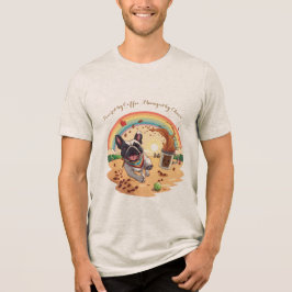 Camiseta Bulldog Francês Alegre & Borrifo de Café – Patas,