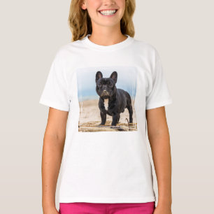 Camiseta Bulldog Francês Brincando na Areia