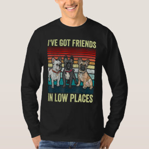 Camiseta Bulldog Francês Cachorro Tenho Amigos Em Lugares B