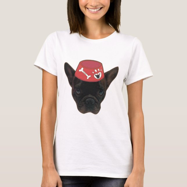 Camiseta Bulldog Francês com Red Bowl (Frente)