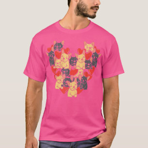 Camiseta Bulldog Francês Corta Dia de os namorados Francês