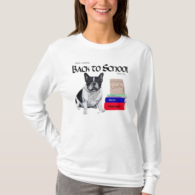 Camiseta Bulldog Francês de Volta às Aulas (Frente)