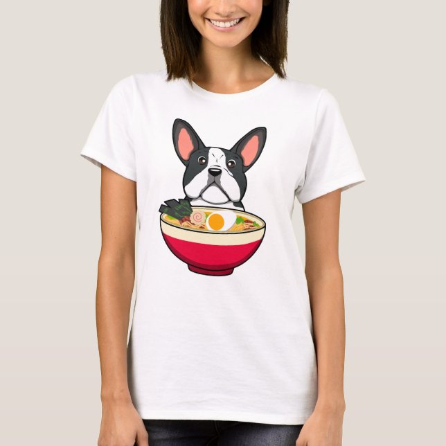 Camiseta Bulldog Francês e Ramen (Frente)