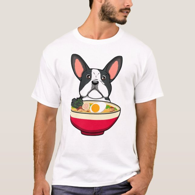 Camiseta Bulldog Francês e Ramen (Frente)