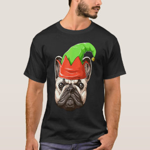 Camiseta Bulldog Francês Elf Hat Christmas French Buldog