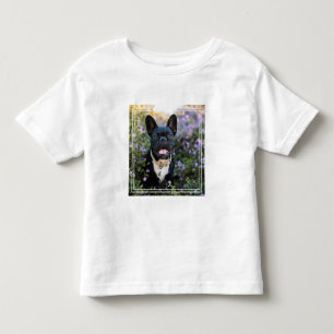 Camiseta Bulldog Francês em Flores