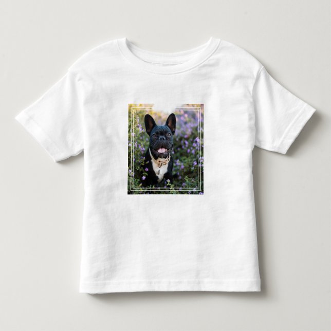 Camiseta Bulldog Francês em Flores (Frente)