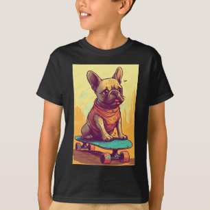 Camiseta Bulldog Francês em Skate