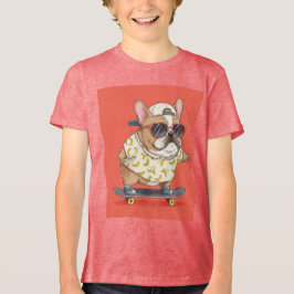 Camiseta Bulldog francês em skate, por Natasha Us