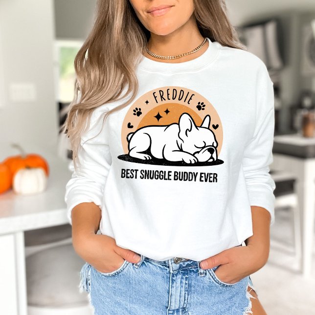 Camiseta Bulldog Francês Engraçado Desenhado à Mão Personal (Personalized Retro French Bulldog)