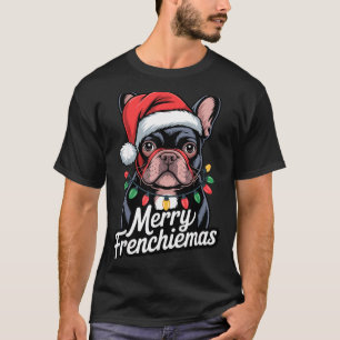 Camiseta Bulldog Francês Feliz Frenchiemas Chapéu de Papai