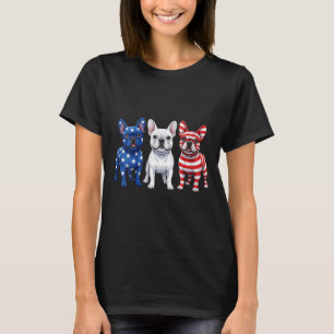 Camiseta Bulldog Francês Feminino Bandeira Americana 4 De J