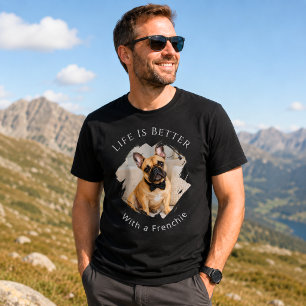 Camiseta Bulldog Francês Frenchie Foto A Vida é Melhor home