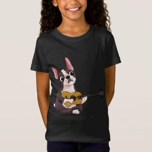 Camiseta Bulldog Francês Jogando Violão Guitarrista Franc
