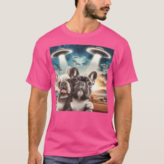 Camiseta Bulldog Francês Levando Um Voo De Frota Francesa S