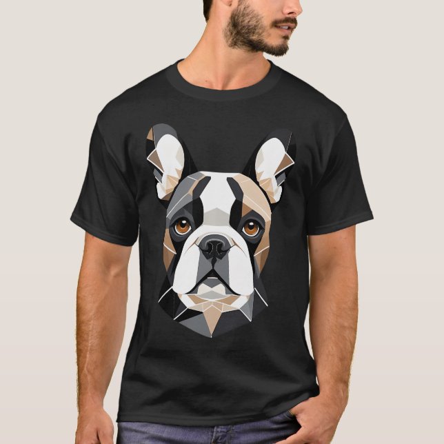 Camiseta Bulldog Francês - Low Poly - Minimalista  (Frente)