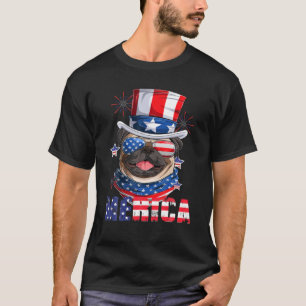 Camiseta Bulldog Francês Merica 4 De Julho USA American Fl