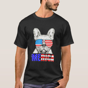Camiseta Bulldog Francês Murica 4 De Julho