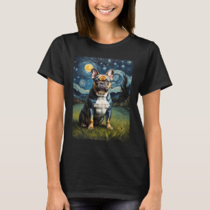 Camiseta Bulldog Francês na Noite Estrelada, Edvard Munch
