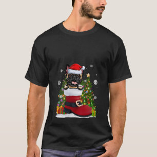 Camiseta Bulldog francês no Calçado Santa Hat Ugly Christma