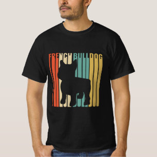 Camiseta Bulldog francês Retro 1970 Cachorro Silhouette Fre
