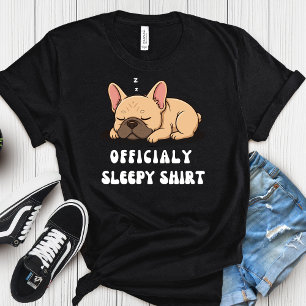 Camiseta Bulldog Francês Sonolento Tempo de Cochilo Cachorr