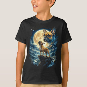 Camiseta Bulldog francês uivando para a lua meme animal ano