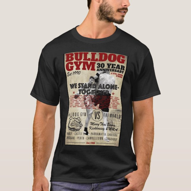 Camiseta Bulldog Gym menino de 30 anos (Frente)