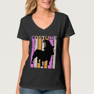 Camiseta Bulldog Halloween In Witch Hat Orange Retro Vintag