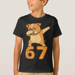 Camiseta Bulldog Inglês Cachorro 67 Meme Seis Sete Divertid