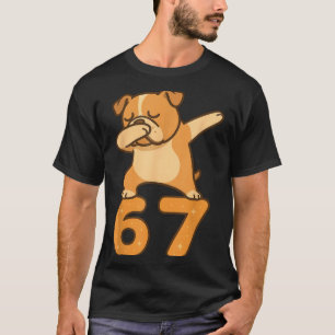 Camiseta Bulldog Inglês Cachorro 67 Meme Seis Sete Divertid