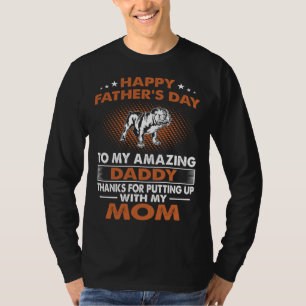 Camiseta Bulldog Inglês Cachorro Feliz Dia dos Pais