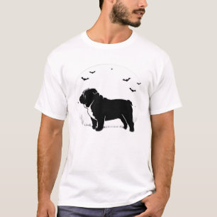 Camiseta Bulldog Inglês Cachorro � Silhueta de Halloween Lu