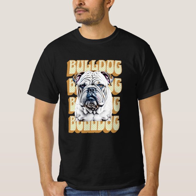 Camiseta Bulldog Inglês com Fonte Retroativa (Frente)
