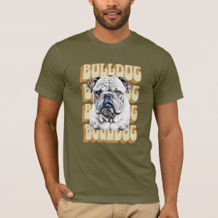 Camiseta Bulldog Inglês com Fonte Retroativa