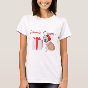 Camiseta Bulldog Inglês de Natal