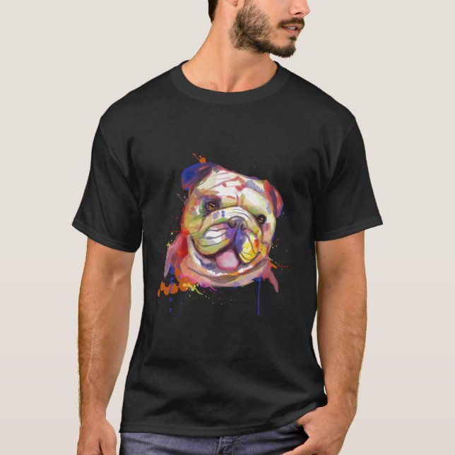 Camiseta Bulldog Inglês Splash (Frente)