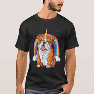 Camiseta Bulldog Inglês Unicórnio Garotas Espaço Galáxia A