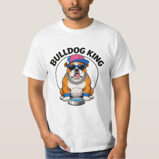 Camiseta Bulldog King Cool Sunglasses Design