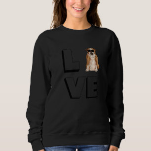 Camiseta Bulldog Love Heart Sunglass Dog English Bulldog